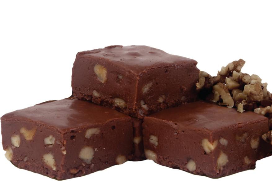 Chocolate Walnut Fudge- (48) 2oz Pre-Cut Pieces - 6lb Total Weight - Country Fresh Food & Confections