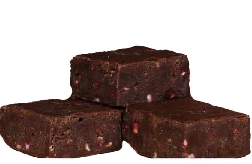 Chocolate Peppermint Fudge - (48) 2oz Pre-Cut Pieces - 6lb Total Weight - Country Fresh Food & Confections