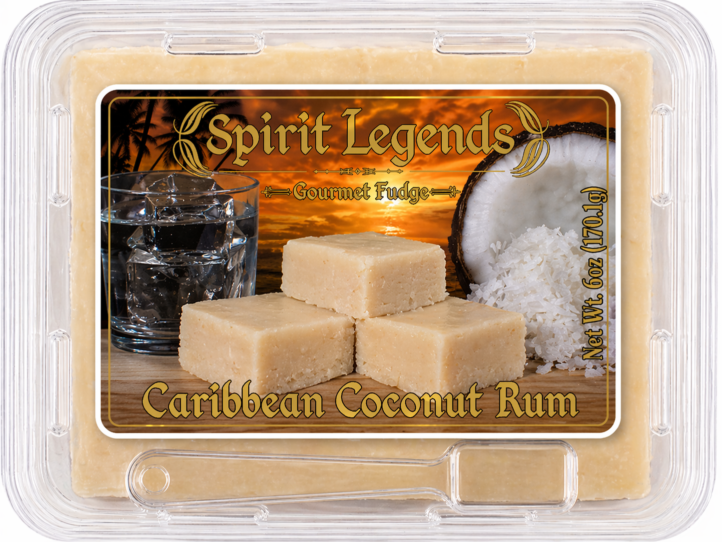 Spirit Legends Caribbean Coconut Rum Fudge (Non-Alcoholic) (Trays)