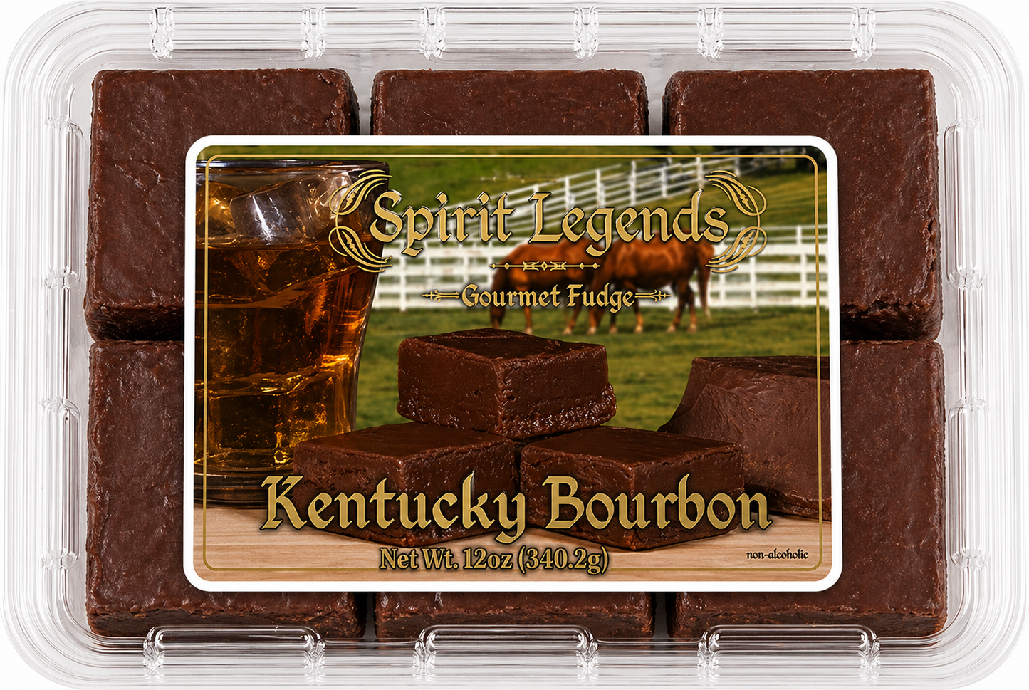Spirit Legends Kentucky Bourbon Fudge (Non-Alcoholic) (Trays)