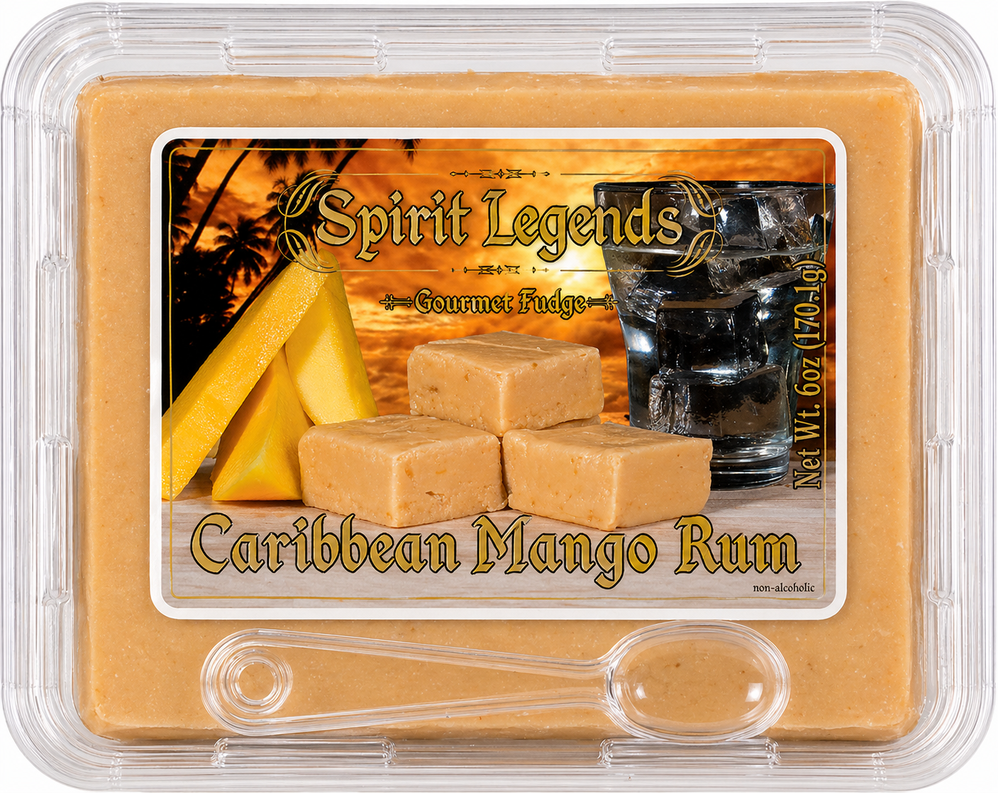 Spirit Legends Caribbean Mango Rum Fudge (Non-Alcoholic) (Trays)
