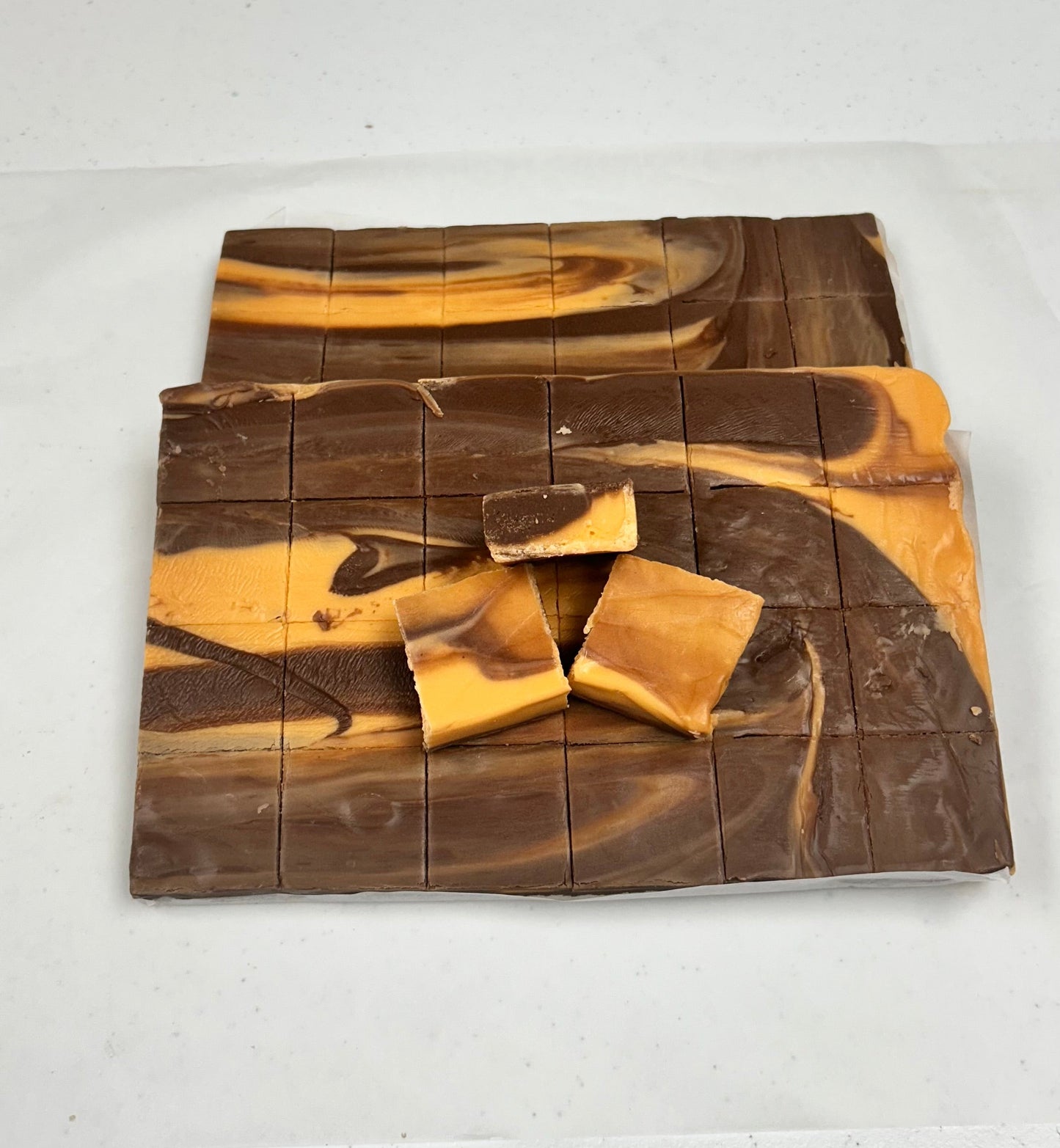 Chocolate Orange Swirl Fudge - (48) 2oz Pre-Cut Pieces - 6lb Total Weight