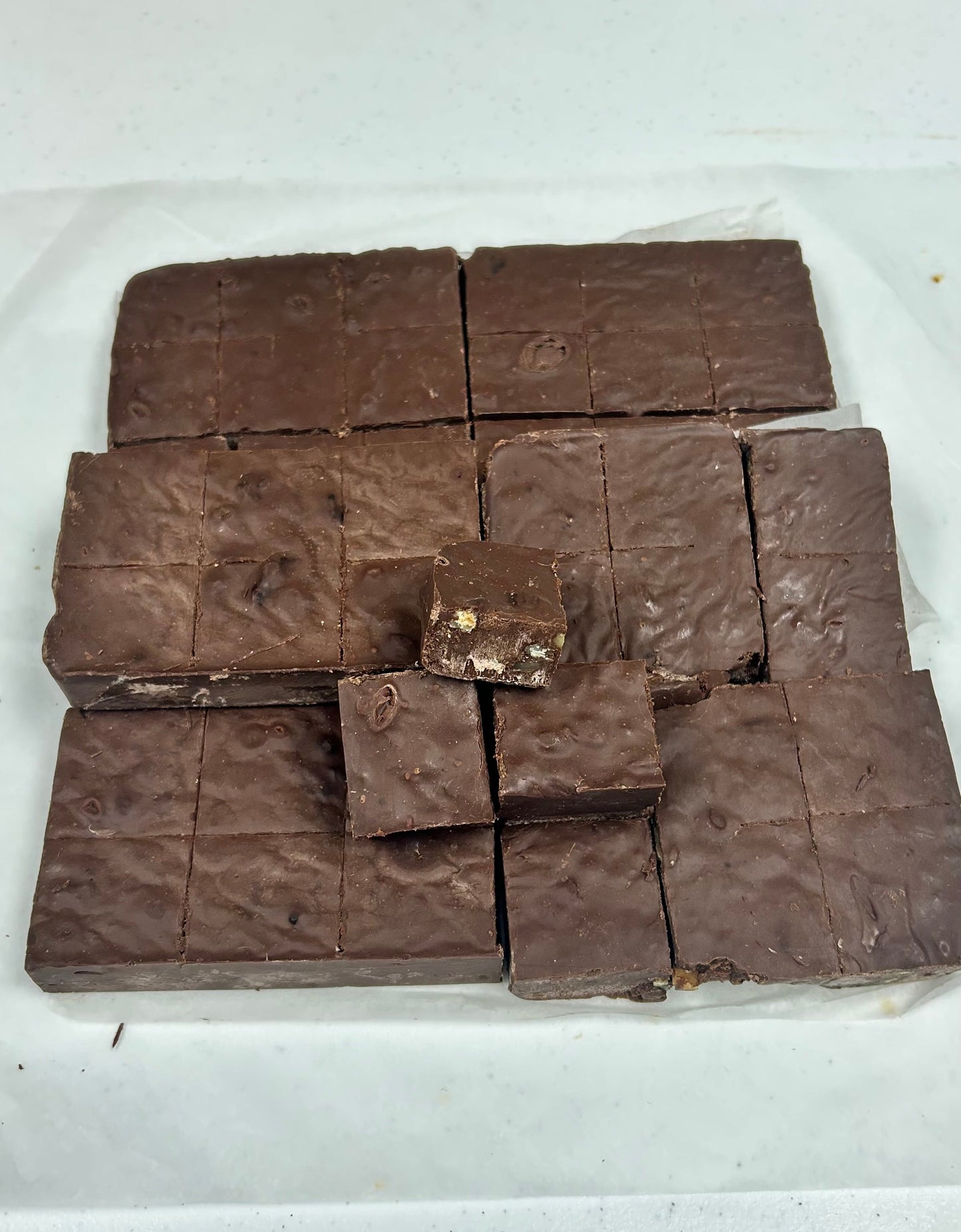 Chocolate Black Walnut Fudge - (48) 2oz Pre-Cut Pieces - 6lb Total Weight