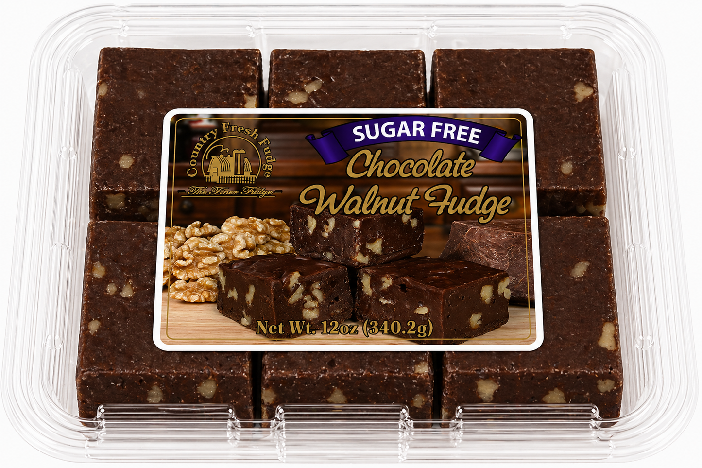 Sugar-Free Chocolate Walnut Fudge (Trays)