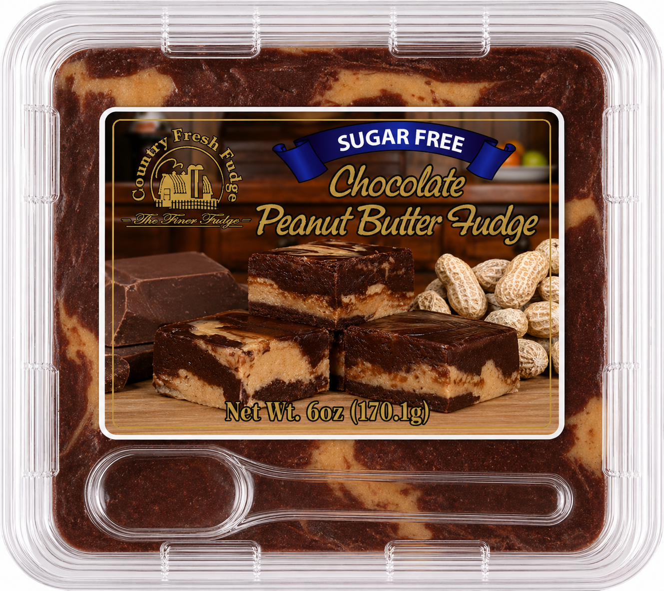Sugar-Free Chocolate Peanut Butter Fudge (Trays)