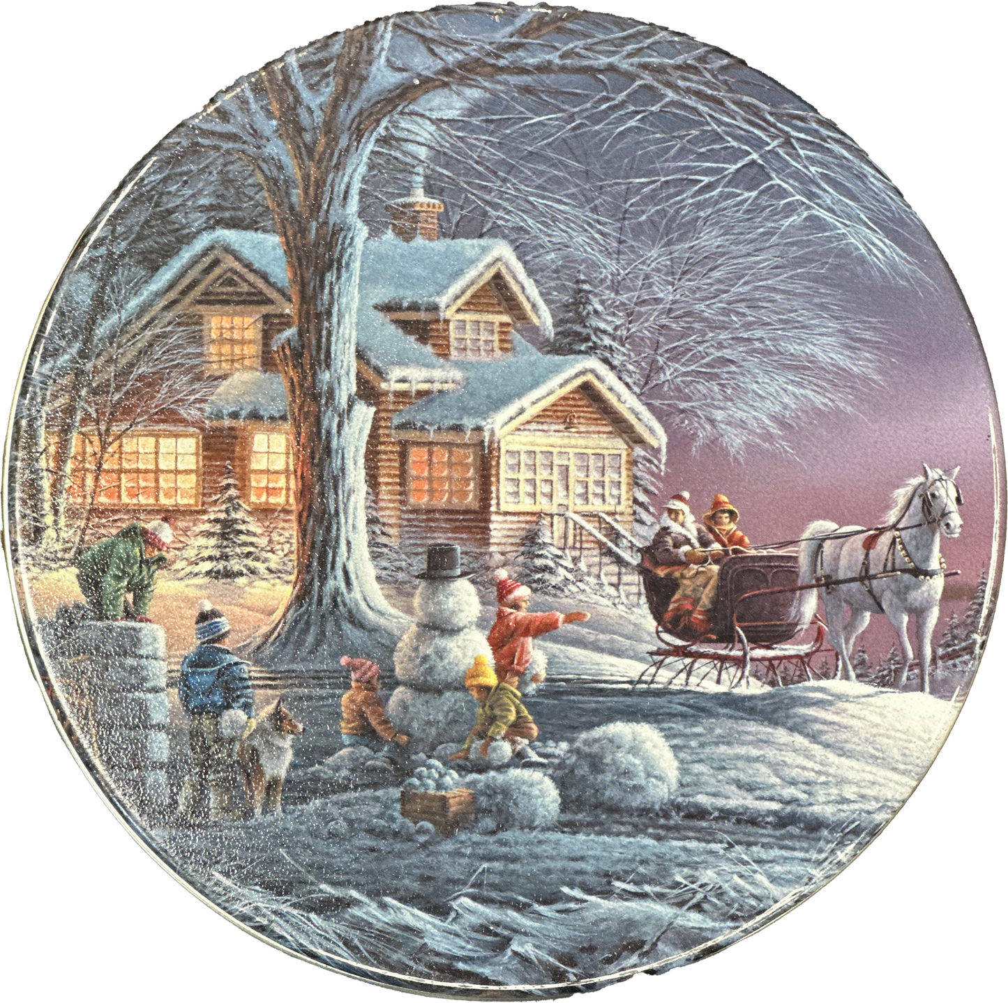 Snowy Carriage Ride Decorative Fudge Tin - Country Fresh Food & Confections
