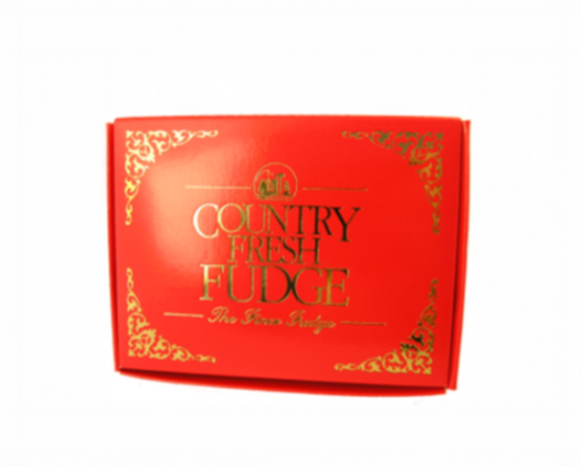 4oz Rectangular Gift Box Of Sugar-Free Fudge (Red, White, Gold, Green, Silver, Burgundy, Black, Brown) - Country Fresh Food & Confections