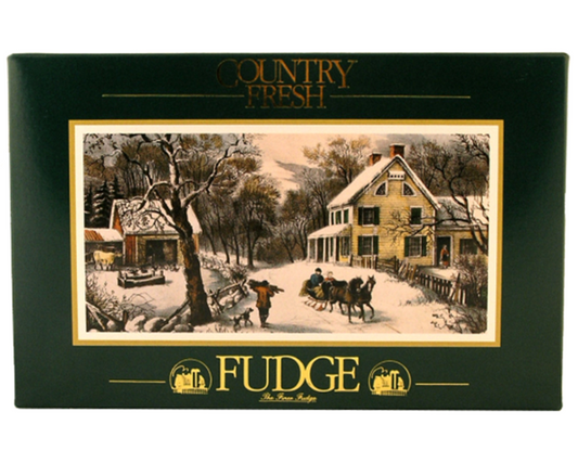 16oz Winter Scene Sugar-Free Fudge Box - Country Fresh Food & Confections