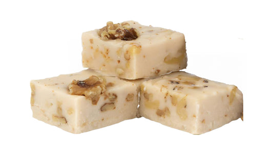 Sugar-Free Vanilla Walnut Fudge (40) 2oz Pre-Cut Pieces - 5lb Total Weight - Country Fresh Food & Confections