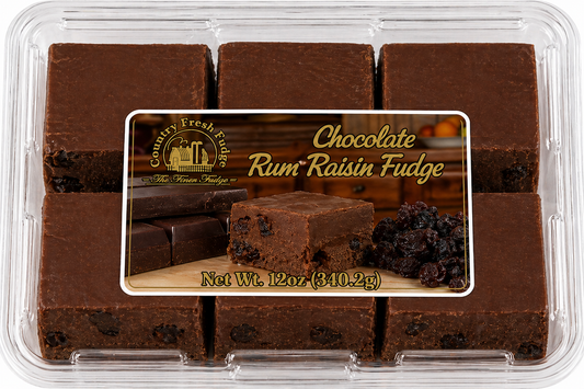 Spirit Legends Chocolate Rum Raisin Fudge (Non-Alcoholic) (Trays)