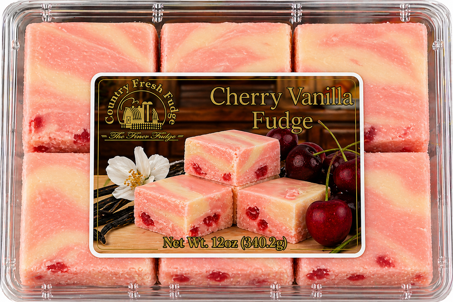 Cherry Vanilla Fudge (Trays)