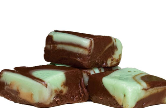 Sugar-Free Chocolate Mint Fudge (40) 2oz Pre-Cut Pieces - 5lb Total Weight - Country Fresh Food & Confections