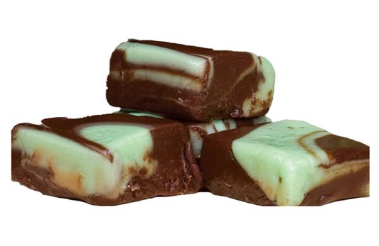 Chocolate Mint Swirl Fudge (Clamshell)