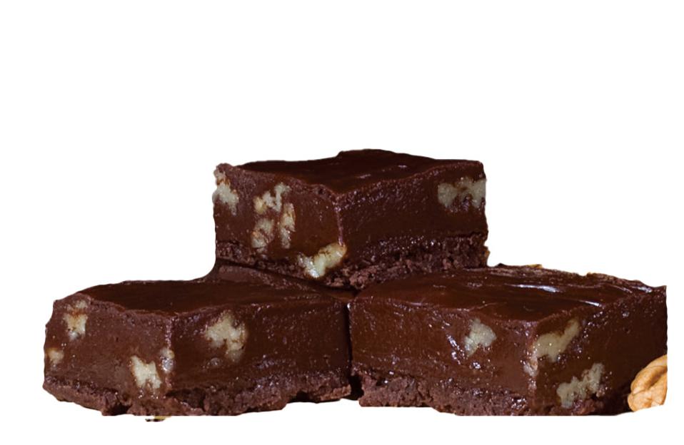 Sugar-Free Chocolate Pecan Fudge (40) 2oz Pre-Cut Pieces - 5lb Total Weight - Country Fresh Food & Confections