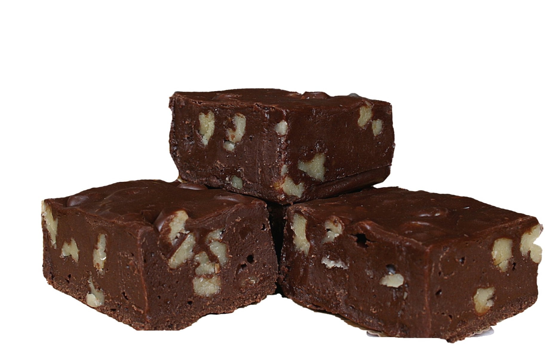 Sugar-Free Chocolate Walnut Fudge (40) 2oz Pre-Cut Pieces - 5lb Total Weight - Country Fresh Food & Confections