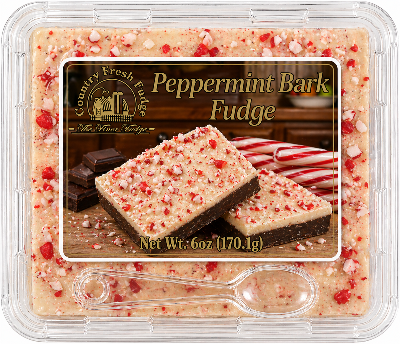 Peppermint Bark Fudge (Trays)