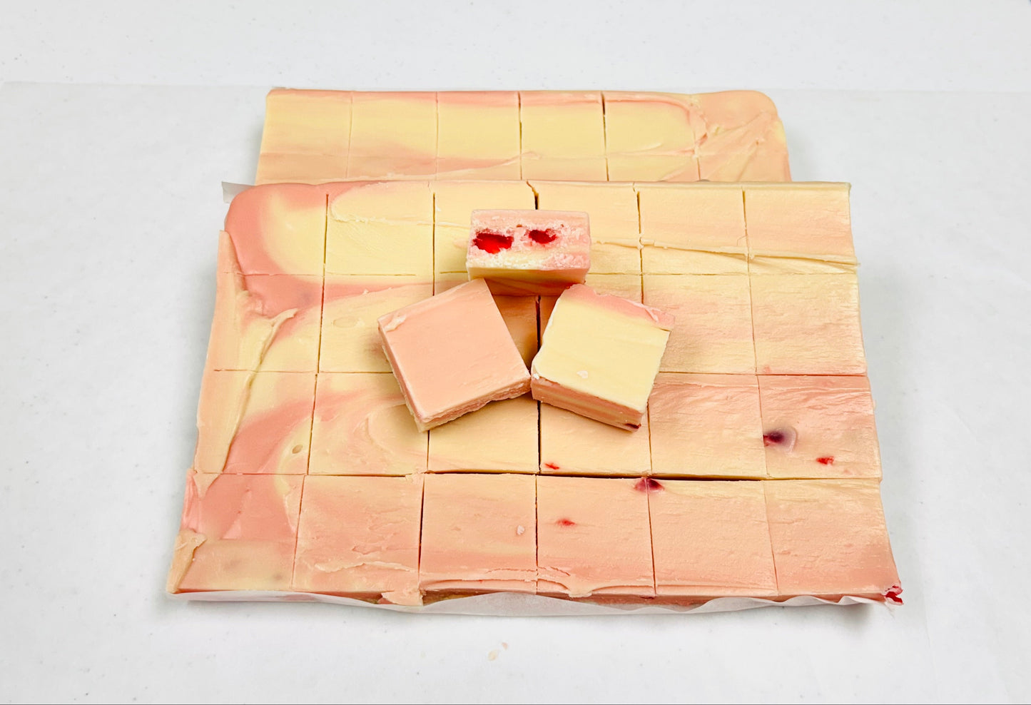Cherry Cheesecake Fudge - (48) 2oz Pre-Cut Pieces - 6lb Total Weight
