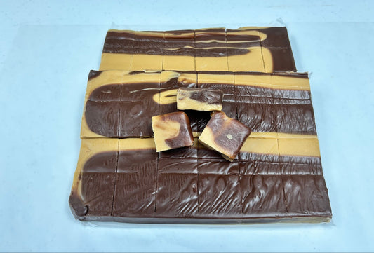 Sugar-Free Chocolate Peanut Butter Fudge (40) 2oz Pre-Cut Pieces - 5lb Total Weight