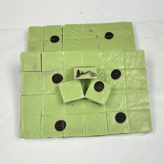 Mint Chocolate Chip Fudge - (48) 2oz Pre-Cut Pieces - 6lb Total Weight