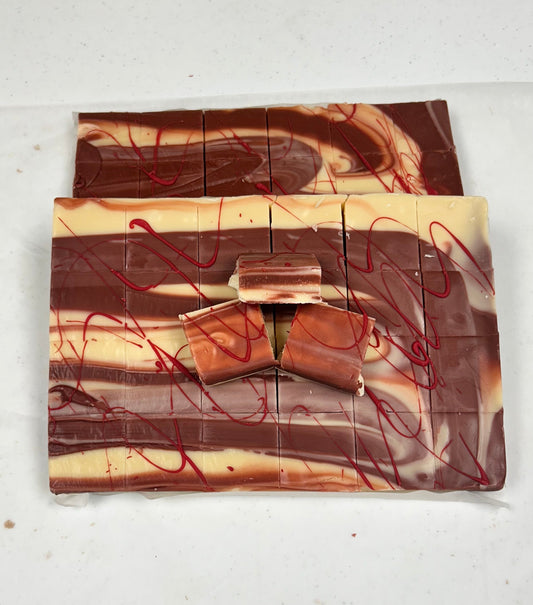 Red Velvet Cake Fudge - (48) 2oz Pre-Cut Pieces - 6lb Total Weight
