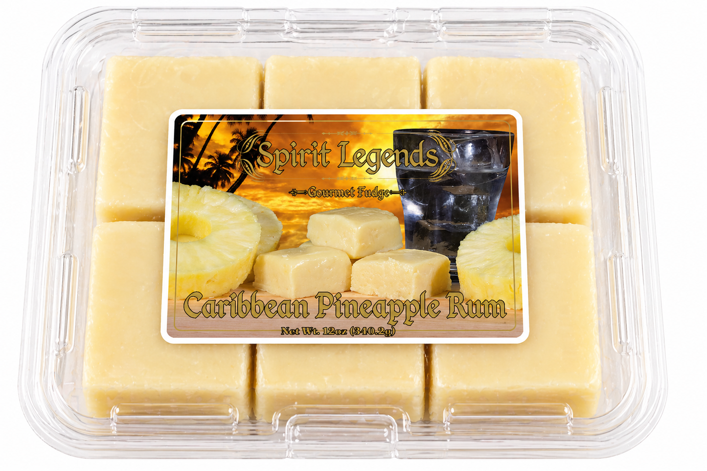 Spirit Legends Caribbean Pineapple Rum Fudge (Non-Alcoholic) (Trays)