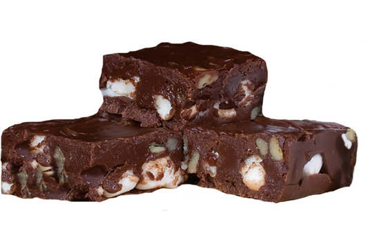 Rocky Road Fudge - (48) 2oz Pre-Cut Pieces - 6lb Total Weight - Country Fresh Food & Confections