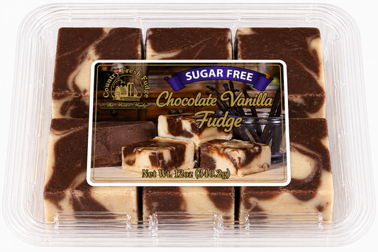 Sugar-Free Chocolate Vanilla Swirl Fudge (Trays)