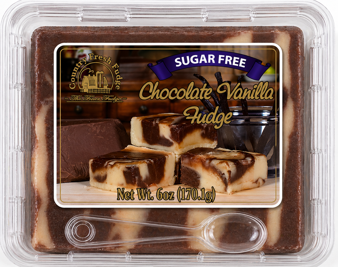 Sugar-Free Chocolate Vanilla Swirl Fudge (Trays)