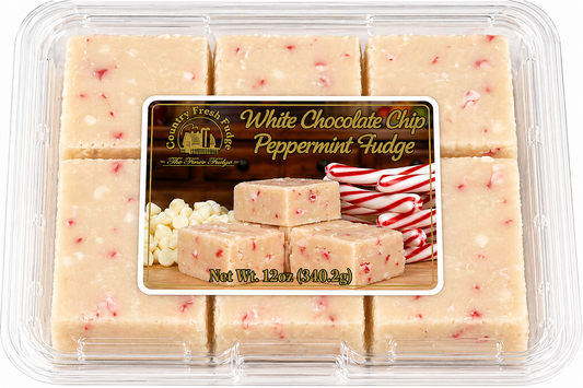 White Chocolate Chip Peppermint Fudge (Trays)