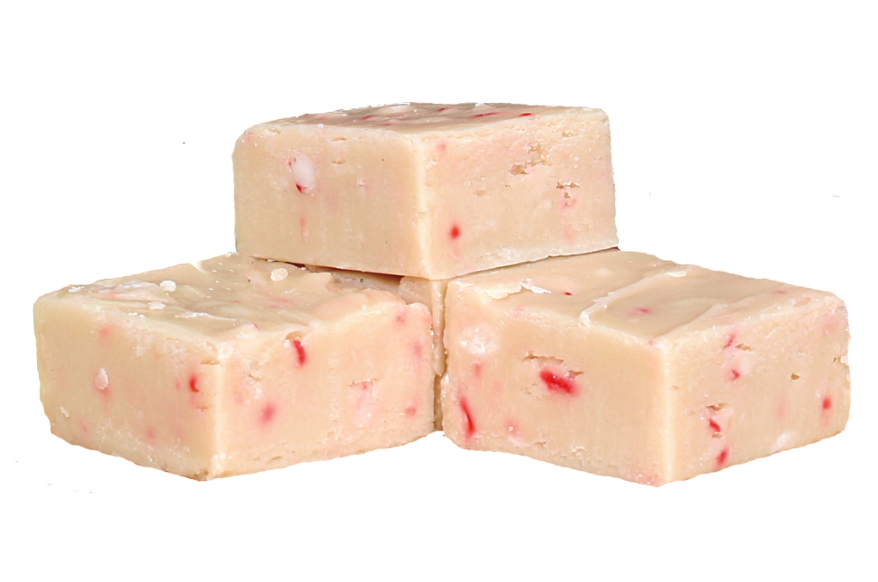 White Chocolate Chip Peppermint Fudge - (48) 2oz Pre-Cut Pieces - 6lb Total Weight - Country Fresh Food & Confections